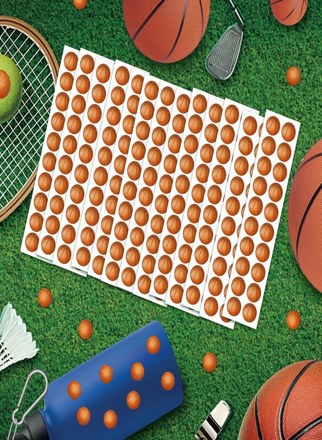 sodknow 400 Pcs Small Basketball Stickers Vinyl Mini Basketball Stickers for Water Bottle Tiny Sports Ball Decals for Kids Boys Basketball Sports Party Favor Supply Reward Planner Calendar Scrapbook DIY Craft - Image 4
